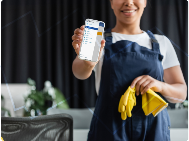 More effective work management for the cleaning industry on mobile phone